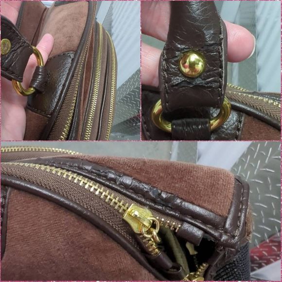 Juicy Couture Y2K Scottie Dogs Pet Carrier Bowler Velour Satchel - Picture 9 of 12